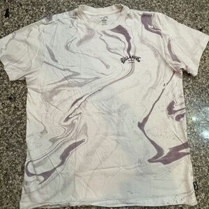 Billabong Marbled Graphic Tee~purple & white~size large, surf beach Large